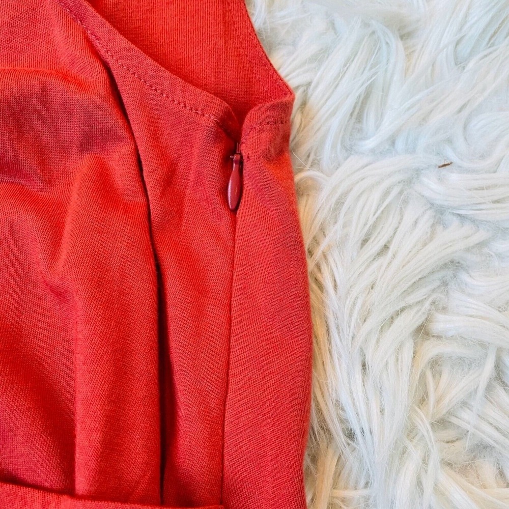 Sundance Dress Womens 12 Midi Burnt Orange Sleeveless VNeck Wrap Front Tank - Picture 4 of 8